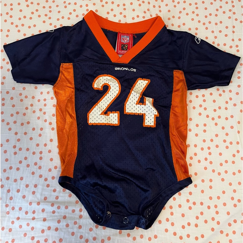 Denver Broncos NFL Baby Onesie.